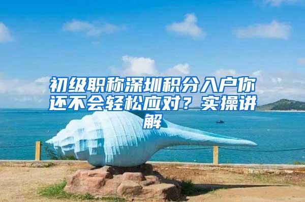 初级职称深圳积分入户你还不会轻松应对？实操讲解