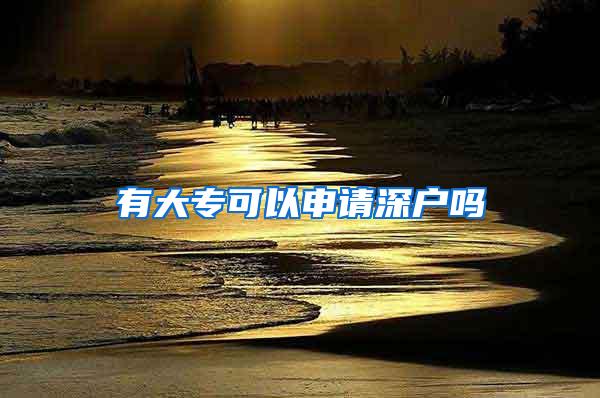 有大专可以申请深户吗