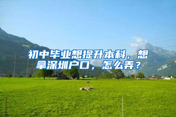 初中毕业想提升本科，想拿深圳户口，怎么弄？