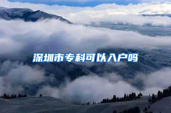 深圳市专科可以入户吗