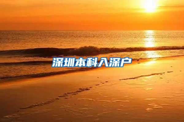 深圳本科入深户