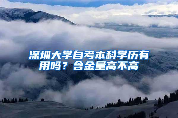 深圳大学自考本科学历有用吗？含金量高不高