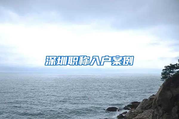 深圳职称入户案例