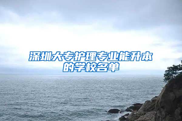 深圳大专护理专业能升本的学校名单