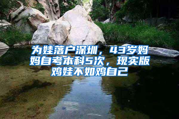 为娃落户深圳，43岁妈妈自考本科5次，现实版鸡娃不如鸡自己