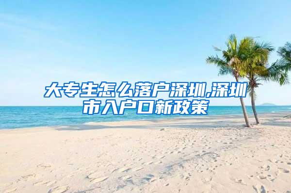 大专生怎么落户深圳,深圳市入户口新政策