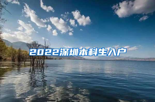 2022深圳本科生入户
