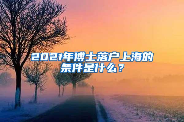2021年博士落户上海的条件是什么？