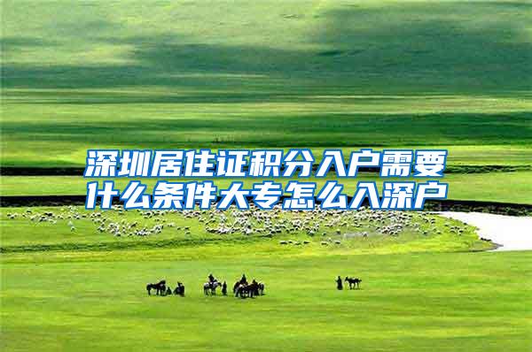 深圳居住证积分入户需要什么条件大专怎么入深户