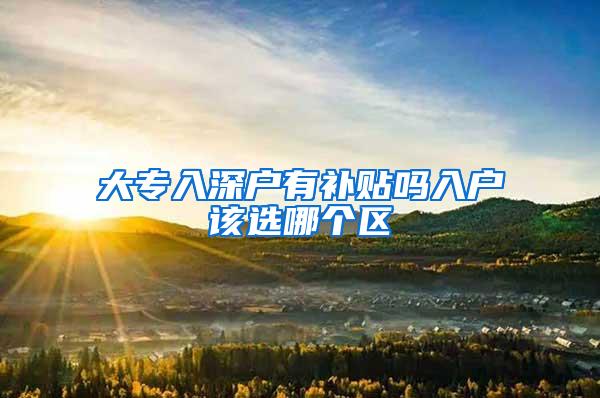 大专入深户有补贴吗入户该选哪个区