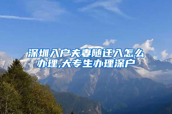 深圳入户夫妻随迁入怎么办理,大专生办理深户