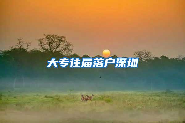大专往届落户深圳