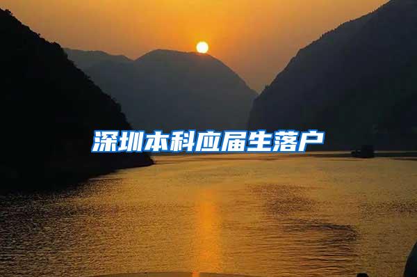 深圳本科应届生落户