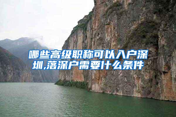 哪些高级职称可以入户深圳,落深户需要什么条件