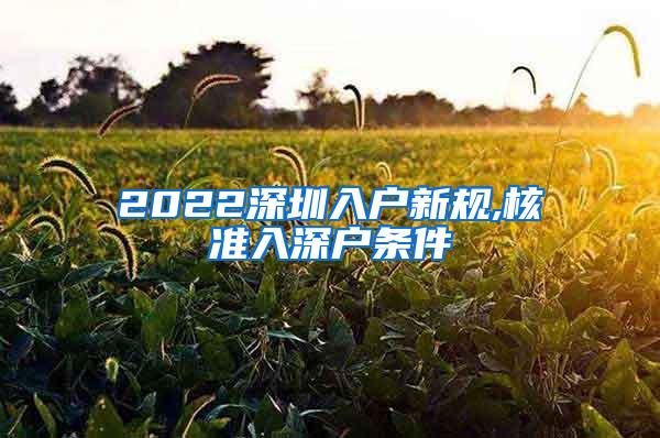 2022深圳入户新规,核准入深户条件