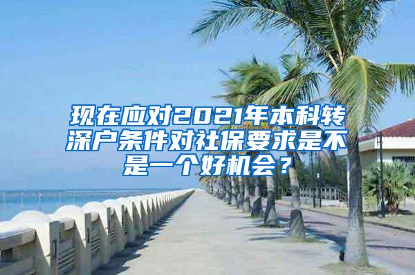 现在应对2021年本科转深户条件对社保要求是不是一个好机会？