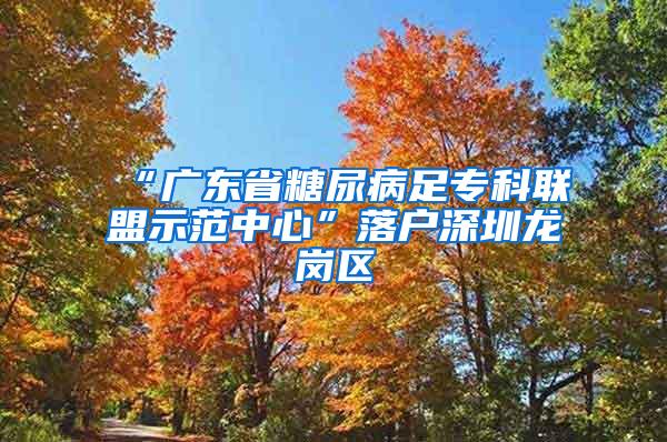 “广东省糖尿病足专科联盟示范中心”落户深圳龙岗区