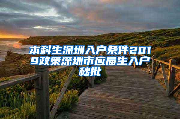 本科生深圳入户条件2019政策深圳市应届生入户秒批
