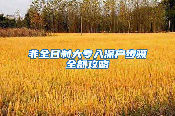 非全日制大专入深户步骤全部攻略