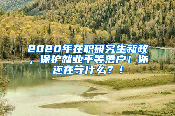 2020年在职研究生新政，保护就业平等落户！你还在等什么？！