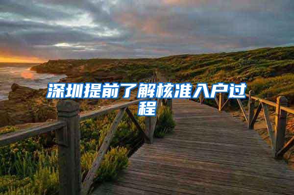 深圳提前了解核准入户过程