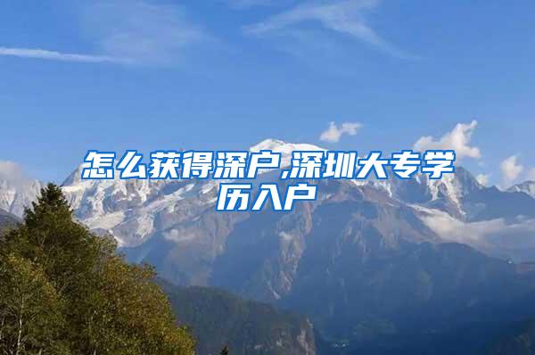 怎么获得深户,深圳大专学历入户