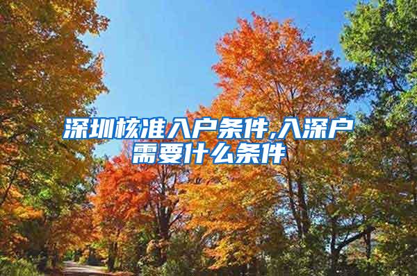 深圳核准入户条件,入深户需要什么条件