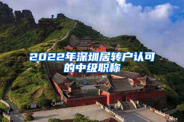 2022年深圳居转户认可的中级职称