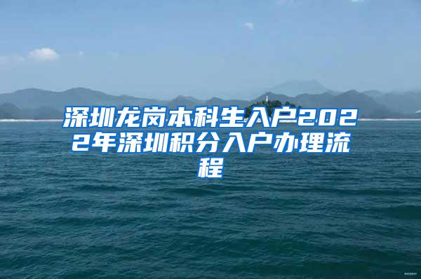 深圳龙岗本科生入户2022年深圳积分入户办理流程