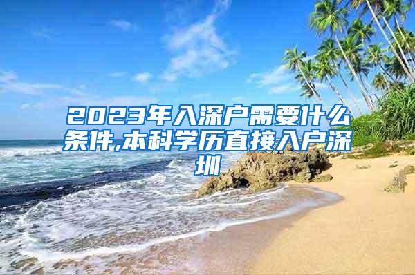 2023年入深户需要什么条件,本科学历直接入户深圳