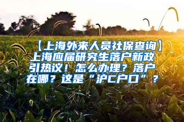 【上海外来人员社保查询】上海应届研究生落户新政引热议！怎么办理？落户在哪？这是“沪C户口”？