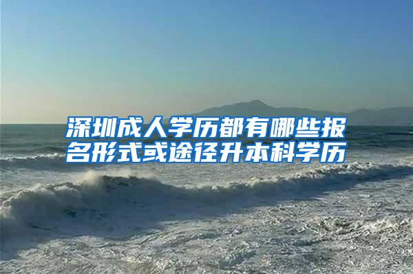 深圳成人学历都有哪些报名形式或途径升本科学历