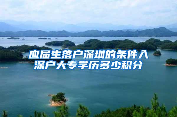 应届生落户深圳的条件入深户大专学历多少积分