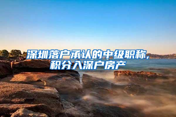 深圳落户承认的中级职称,积分入深户房产