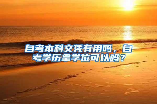 自考本科文凭有用吗，自考学历拿学位可以吗？