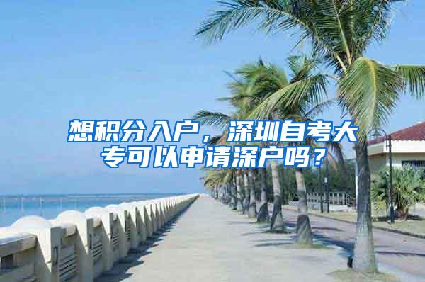 想积分入户，深圳自考大专可以申请深户吗？