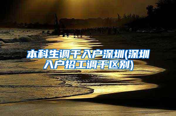 本科生调干入户深圳(深圳入户招工调干区别)