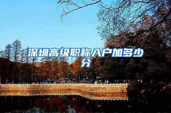 深圳高级职称入户加多少分