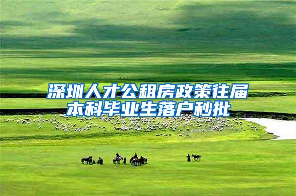 深圳人才公租房政策往届本科毕业生落户秒批