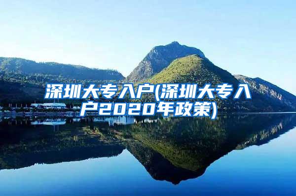 深圳大专入户(深圳大专入户2020年政策)