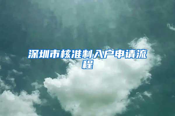 深圳市核准制入户申请流程