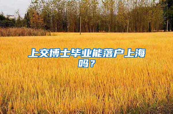 上交博士毕业能落户上海吗？
