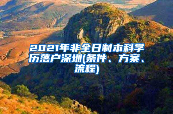 2021年非全日制本科学历落户深圳(条件、方案、流程)
