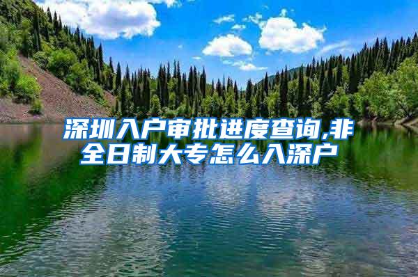深圳入户审批进度查询,非全日制大专怎么入深户