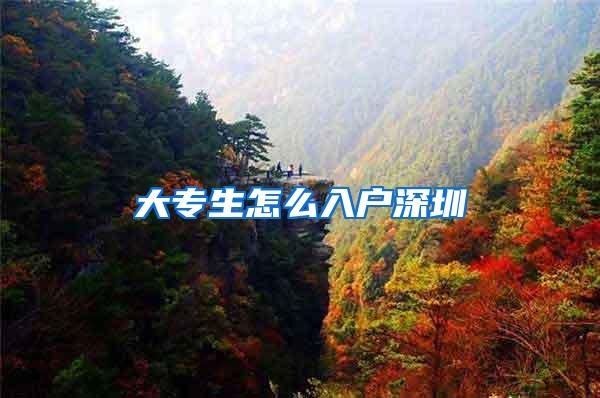 大专生怎么入户深圳