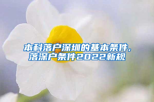 本科落户深圳的基本条件,落深户条件2022新规
