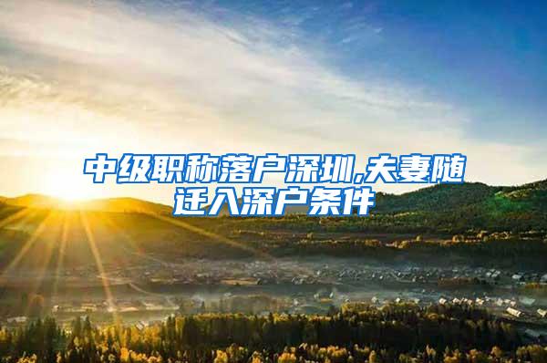 中级职称落户深圳,夫妻随迁入深户条件