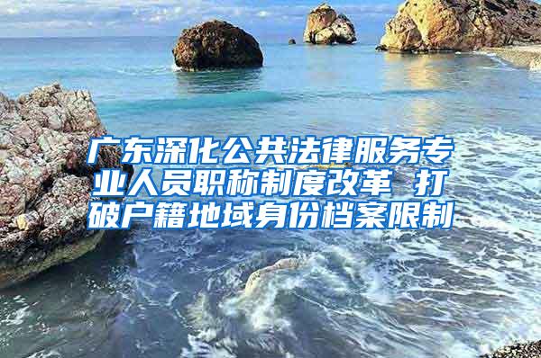 广东深化公共法律服务专业人员职称制度改革 打破户籍地域身份档案限制