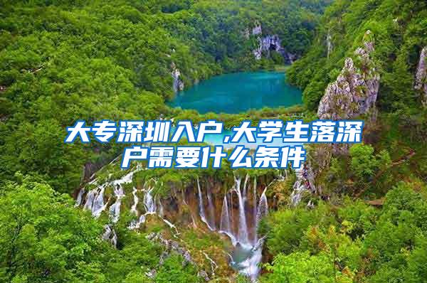 大专深圳入户,大学生落深户需要什么条件