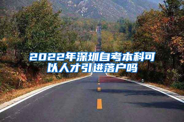 2022年深圳自考本科可以人才引进落户吗